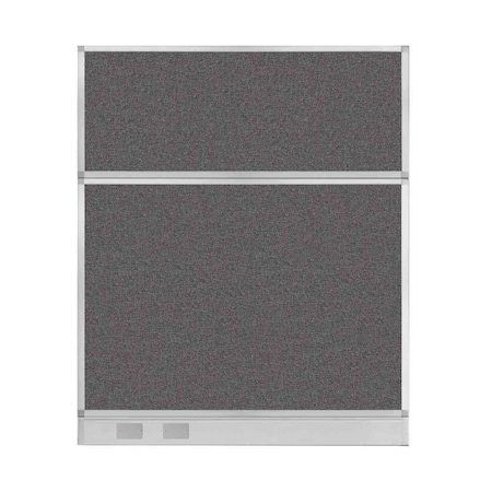 Versare Hush Panel Configurable Cubicle Partition 5' x 6' Charcoal Gray Fabric w/ Cable Channel 1856407